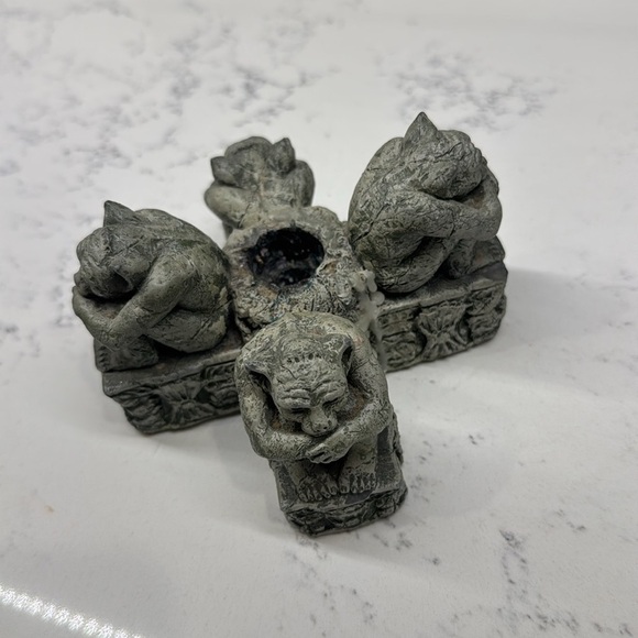 Vtg 1989 United Design Candle Lights 4 Trolls Greystone Candle Holders - Picture 2 of 7